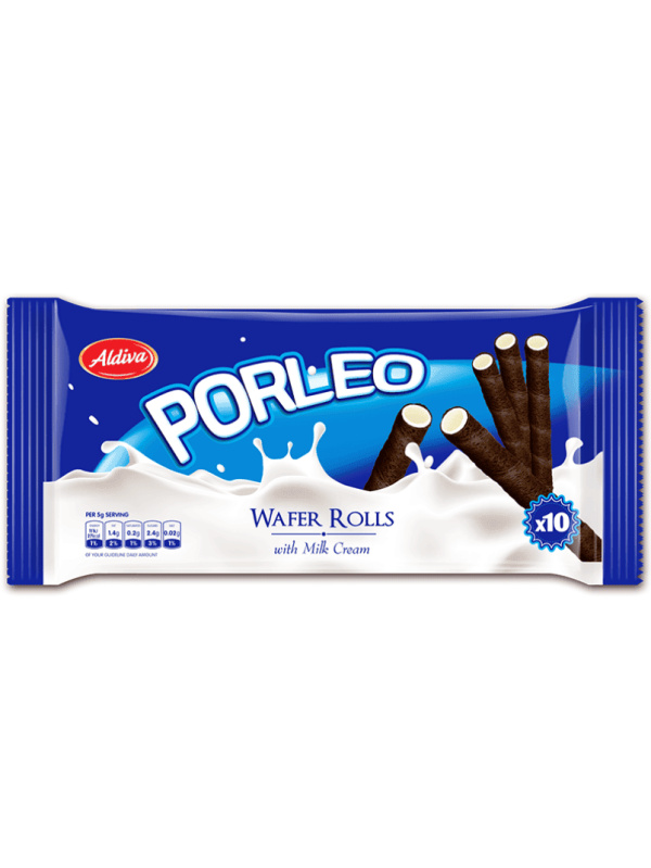 Aldiva Porleo Süt Kreması Ve Kakaolu Rulo Gofret 40 Gr