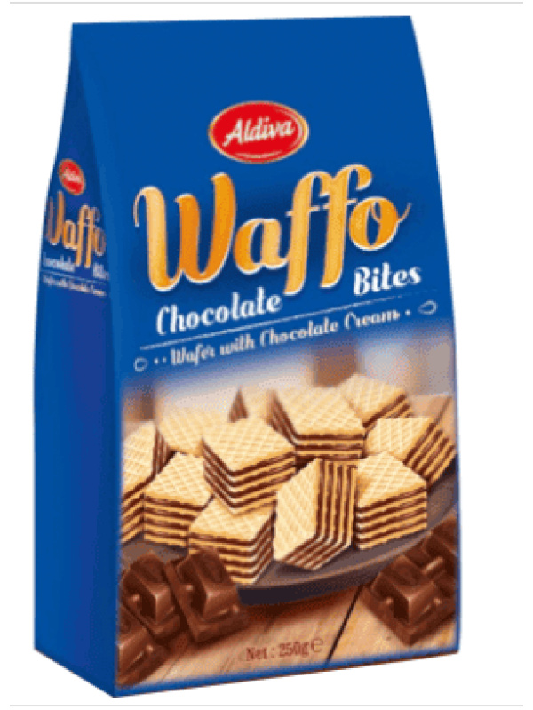 Aldiva Waffo Bites Cup Gofret Çikolata Kremalı Poşet 250 Gr