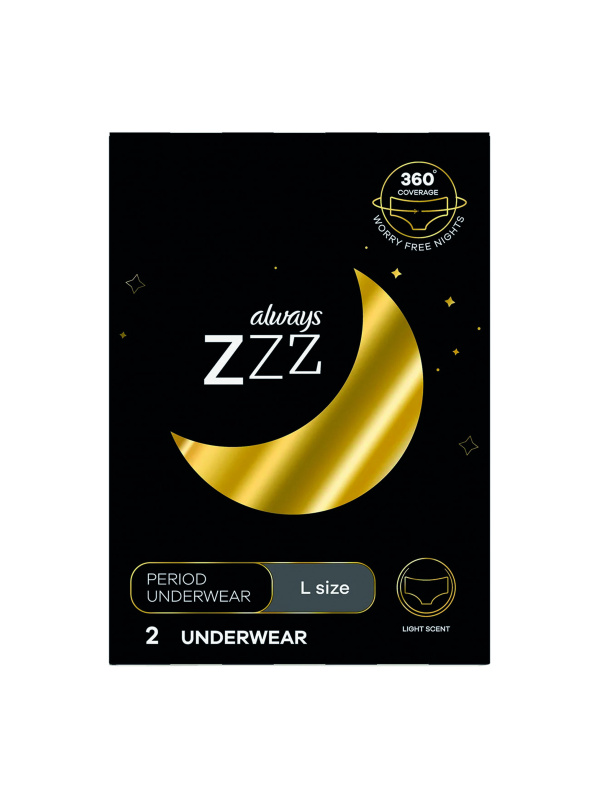 Always Zzz Disposable Overnight Period Underwear For Women Size L 2 Adet