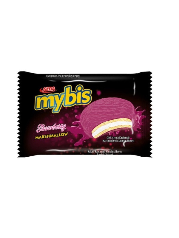 Azra Bisküvi Mybis Çilek Kaplamalı Marshmellow 25 Gr