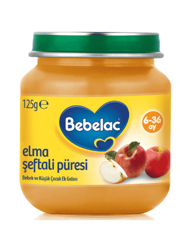 Bebelac Elma Şeftali Püresi Bebek Maması 125 Gr