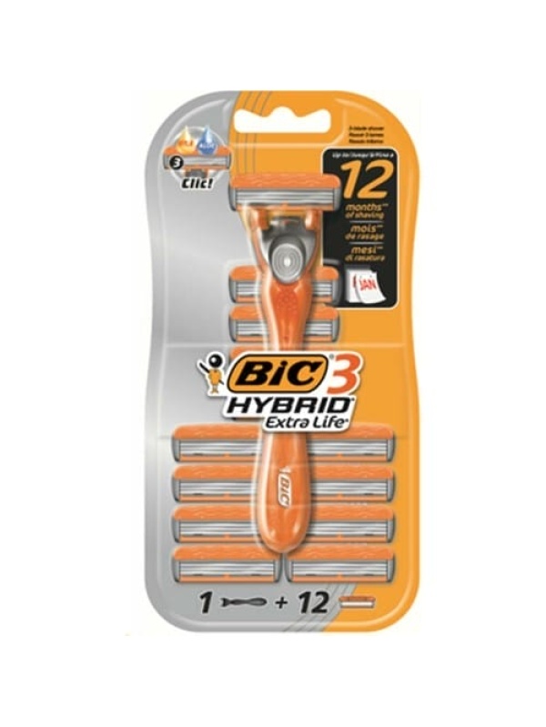 Bic Blister Çanta Üçlü Bıçak Hibrit Ekstra Ömürlü 12 Adet