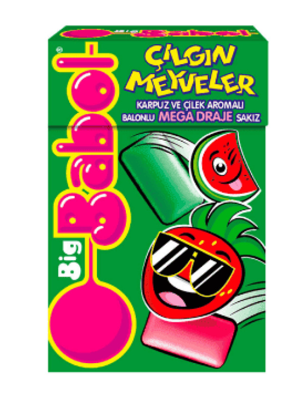 Big Babol Çılgın Meyveler Karpuz&çilek Aromalı Sakız 36 Gr