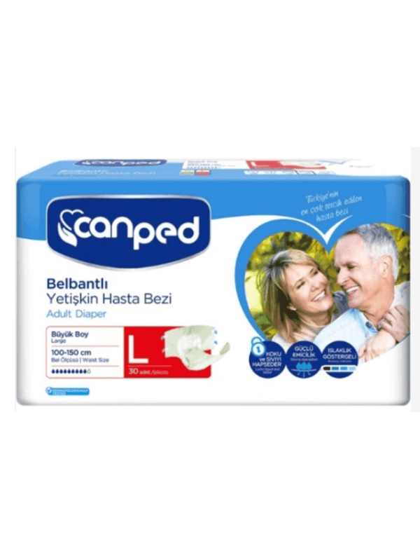 Canped Belbantlı Yetişkin Hasta Bezi Beden L 30 Adet