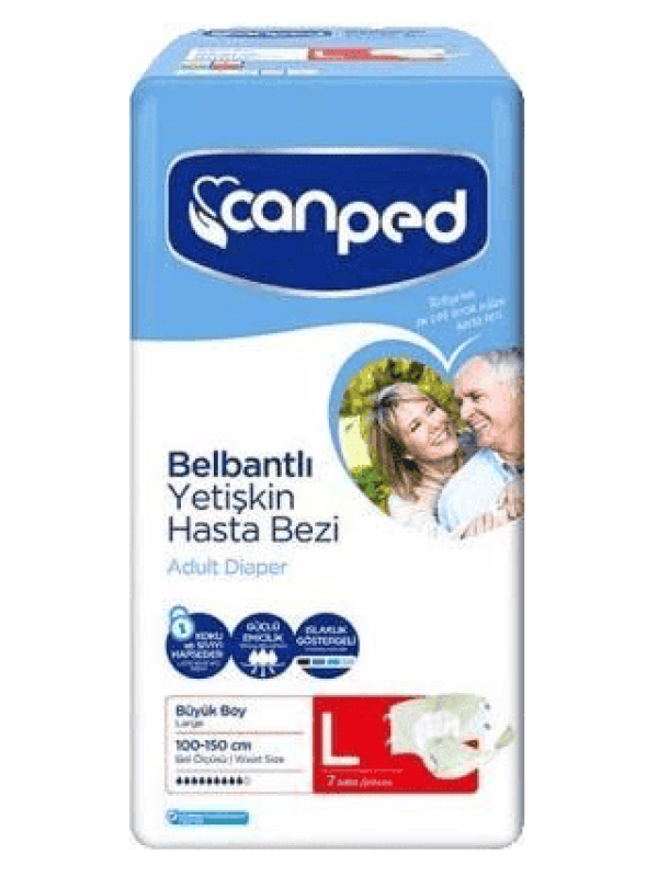 Canped Belbantlı Yetişkin Hasta Bezi Beden L 7 Adet