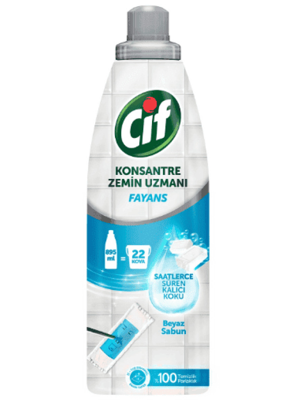 Cif Konsantre Zemin Uzmanı Fayans Beyaz Sabun 895 Ml