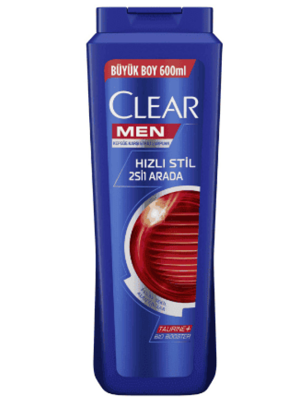 Clear Men 2 Si 1 Arada Hızlı Stil Şampuan 600 Ml