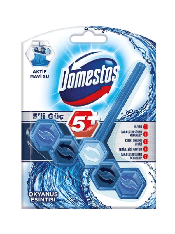 Domestos 5'li Güç Aktif Mavi Su Okyanus Esintisi 55 Gr