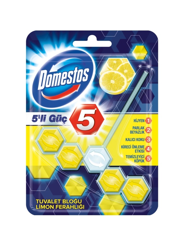 Domestos 5'li Güç Limon Ferahlığı 55 Gr
