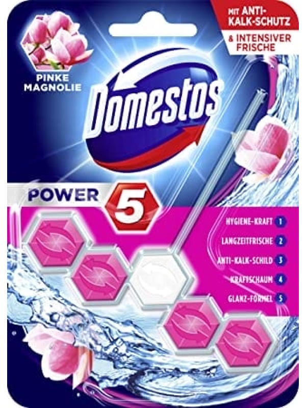 Domestos 5'li Güç Tuvalet Bloğu Manolya Ferahlığı 55 Gr