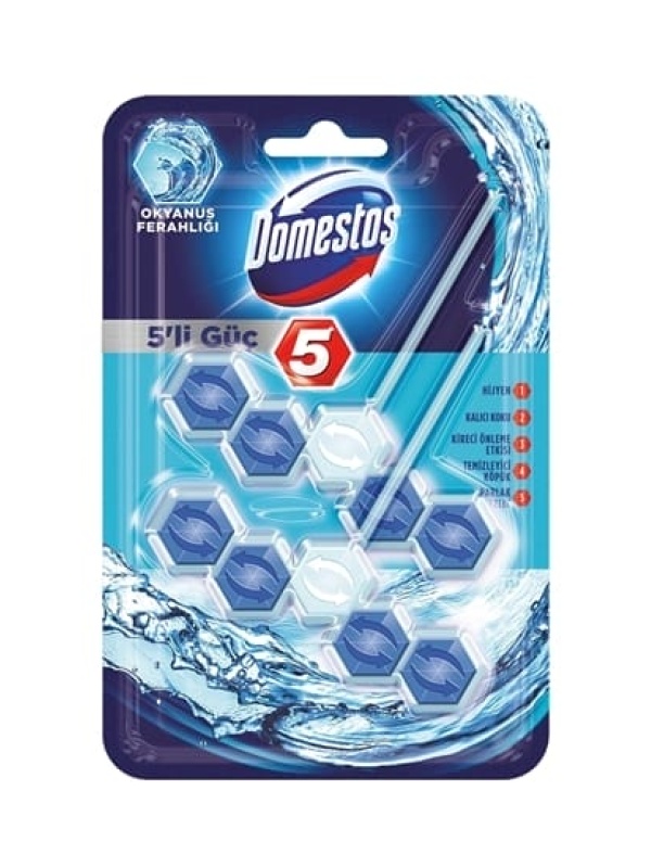 Domestos 5'li Güç Tuvalet Bloğu Okyanus Ferahlığı 110 Gr