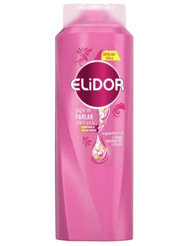 Elidor Güçlü Ve Parlak Saçlar 2 Si 1 Arada Şampuan 650 Ml