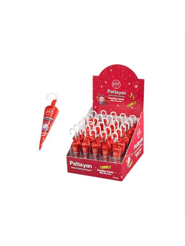 Elit Çikolata Şemsiye Patlayan Şekerli Sütlü Çikolata 20 Gr