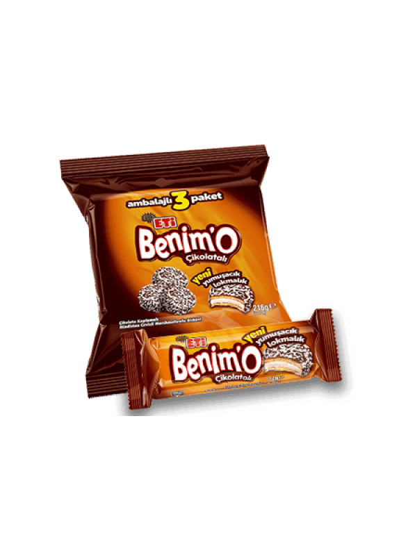 Eti Benim'o Kaplamalı Marshmallow Ve Hindistan Cevizli Bisküvi Poşeti 72 Gr