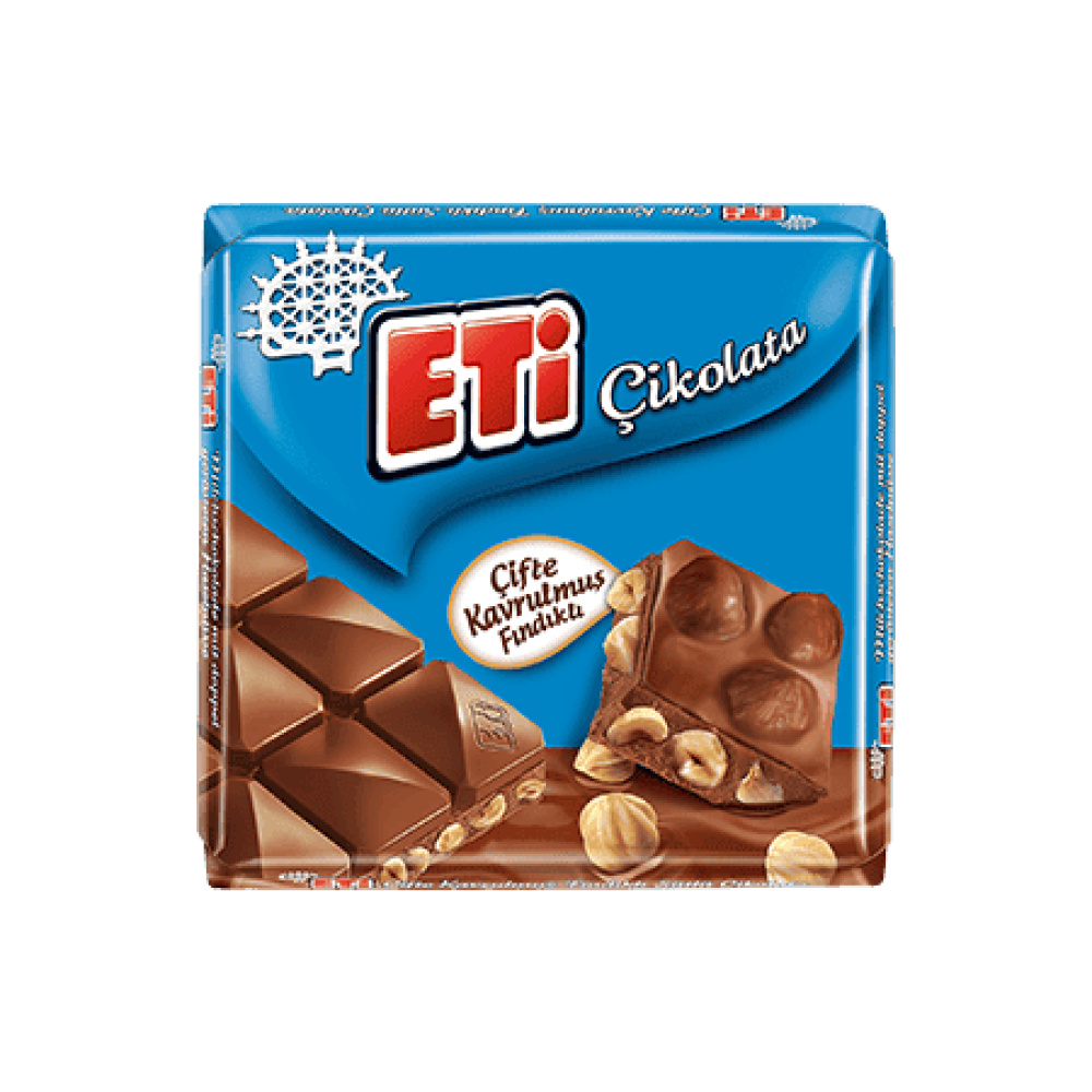 Eti Çift Kavrulmuş Fındıklı Sütlü Çikolata 75 Gr
