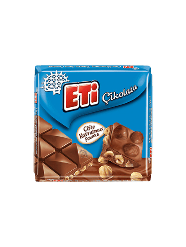 Eti Çift Kavrulmuş Fındıklı Sütlü Çikolata 75 Gr