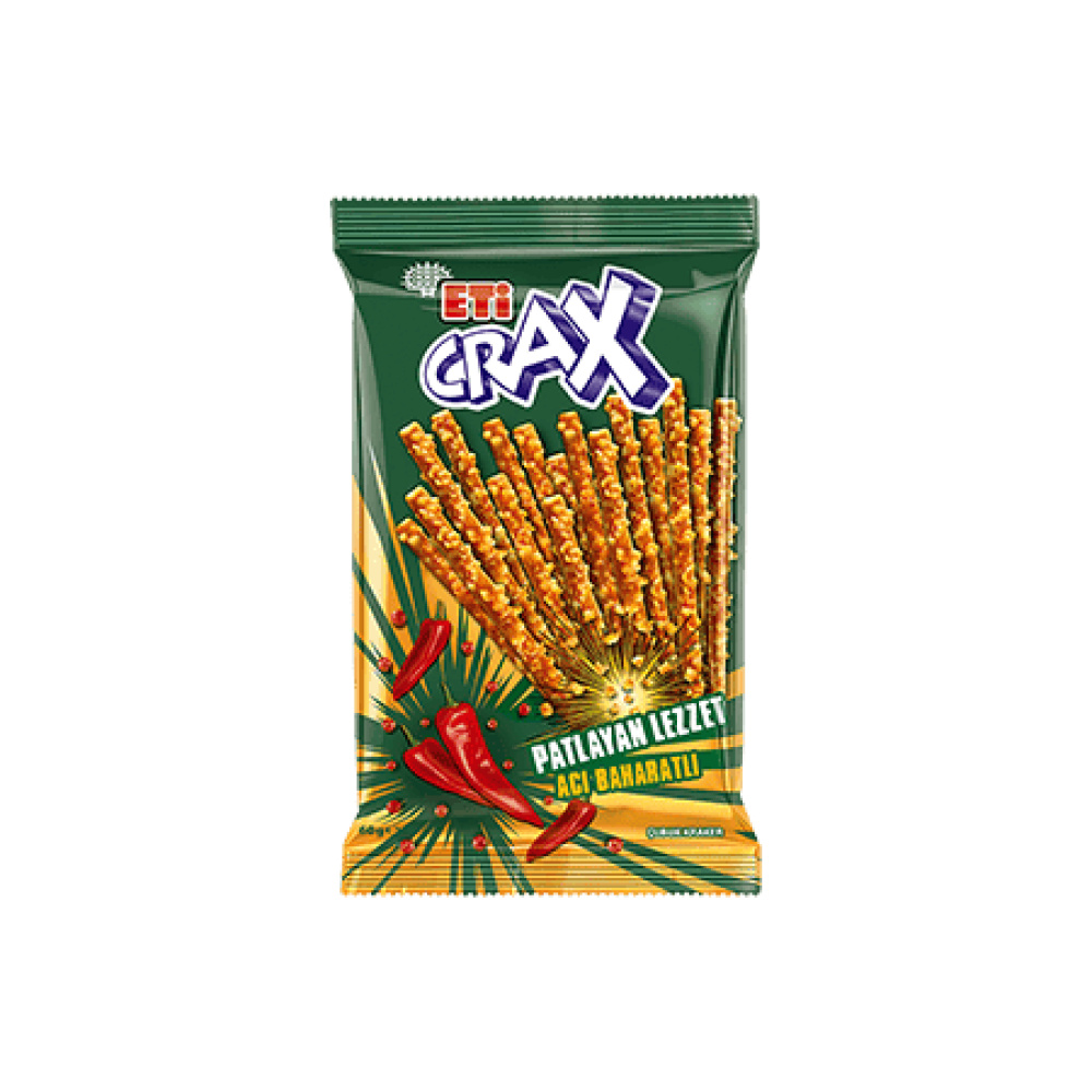 Eti Crax Lezzet Bombası Acı Baharatlı Çubuk Kraker 70 Gr