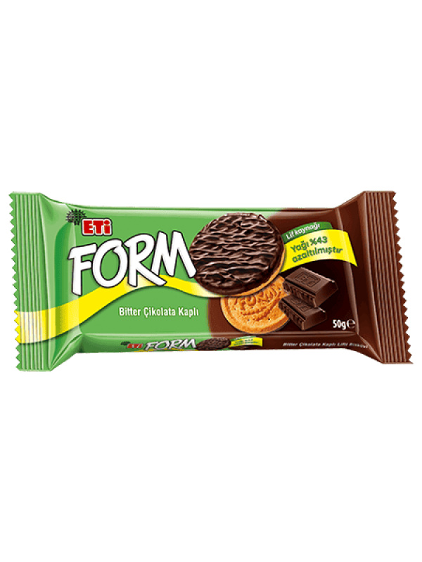 Eti Form Çikolata Kaplı Lifli Bisküvi 50 Gr