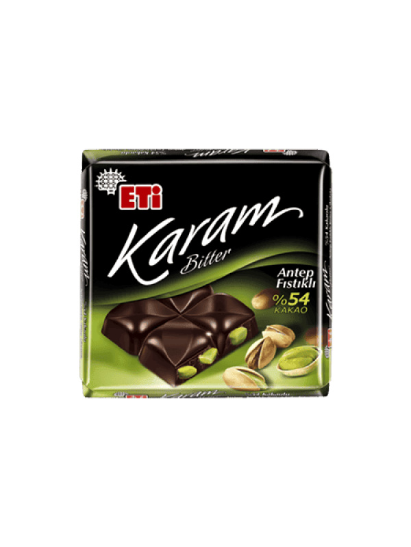 Eti Karam %54 Kakaolu Ve Fıstıklı Bitter Çikolata 80 Gr