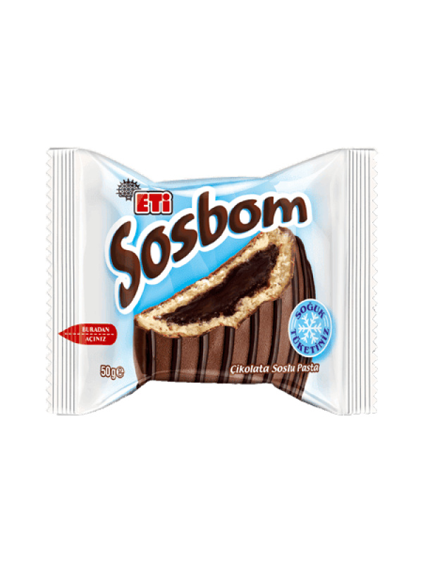 Eti Sosbom Çikolata Kaplı & Çikolata Soslu Kek 50 Gr