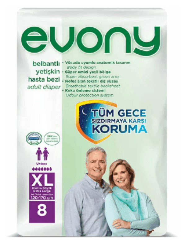 Evony Yetişkin Bezi Ekstra Büyük 8 Adet