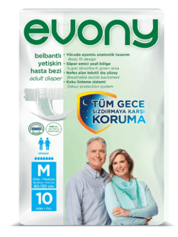 Evony Yetişkin Bezi Orta 10 Adet