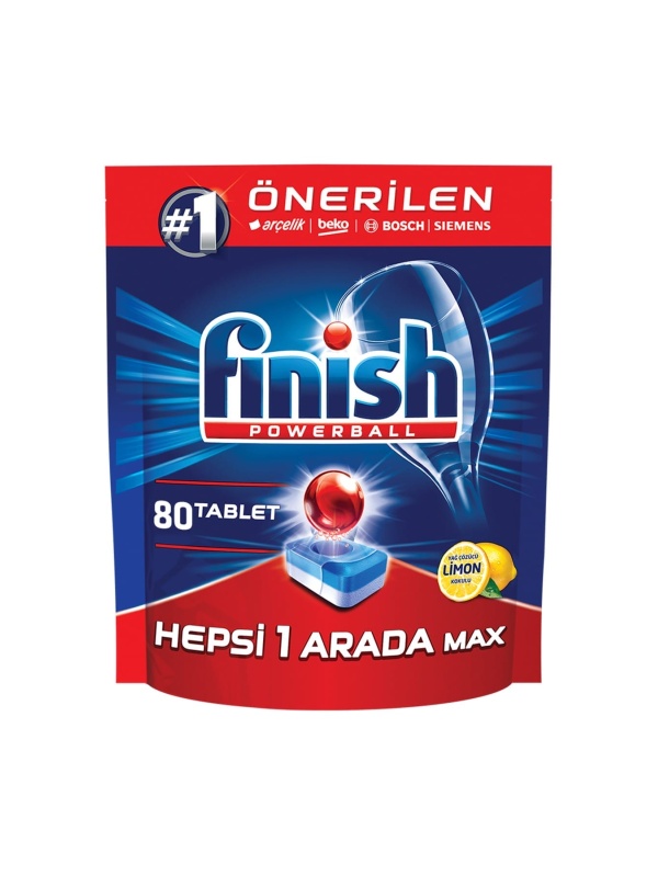 Finish Hepsi Bir Arada Yağ Giderici Limon Kokulu 80 Adet