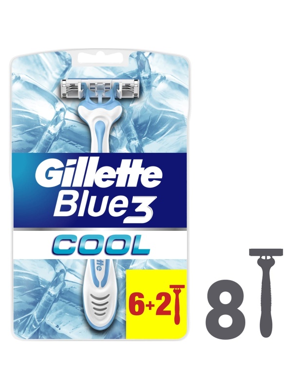 Gillette Blue 3 Cool Disposable Razors 8 Adet