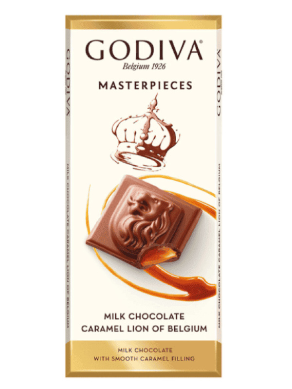 Godiva Çikolatalı Sütlü Karamel Tablet Aslan 86 Gr