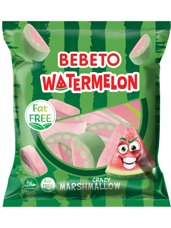 Kervan Gıda Bebeto Marshmallow Candy Watermelon  60 Grx12