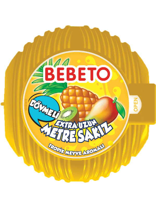 Kervan Gıda Bebeto Meter Gum Tropical Fruity 40 Grx36