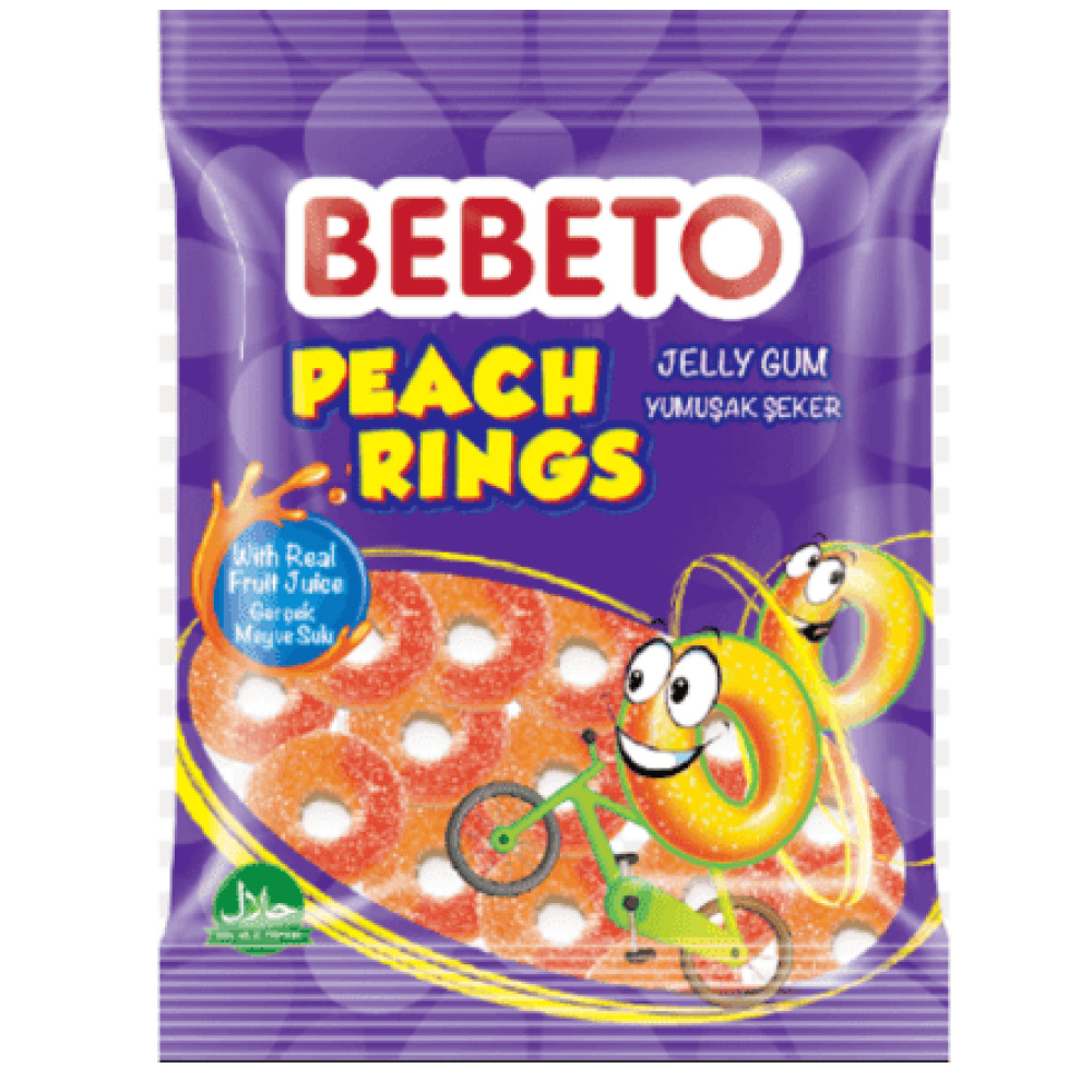 Kervan Gıda Bebeto Peach Rings 80 Gr