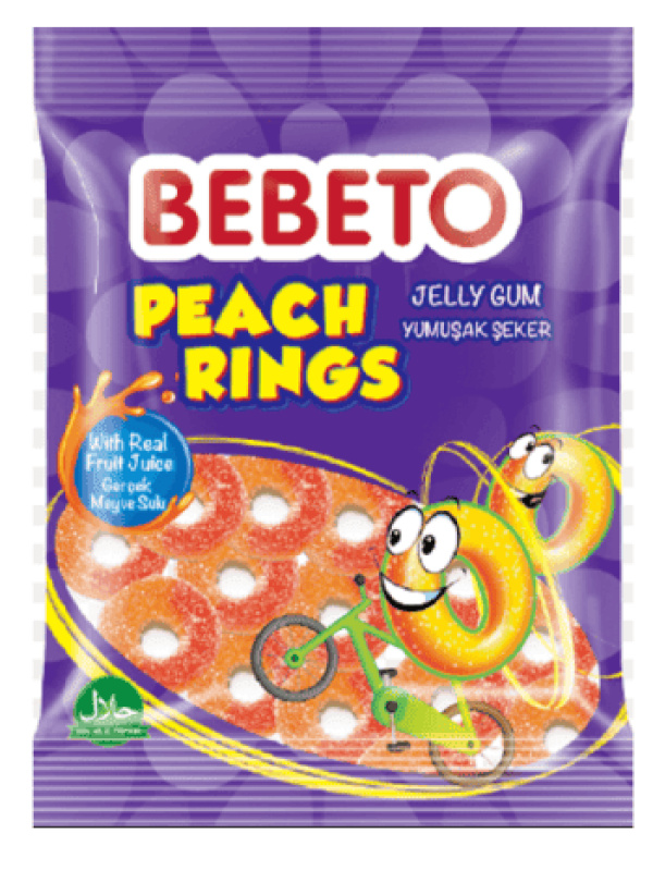Kervan Gıda Bebeto Peach Rings 80 Gr