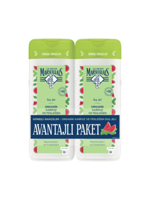 Le Petit Marseiliais Organik Karpuz Ve Fesleğen Duş Jeli Avantaj Paketi 2X400 Ml