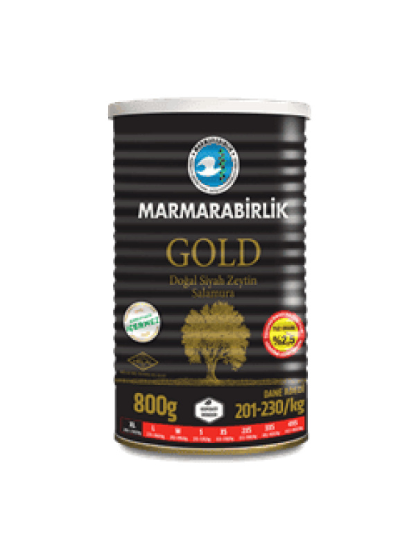Marmarabirlik Siyah Zeytin Altın Salamura Yağ Boyutu : M 800 Gr
