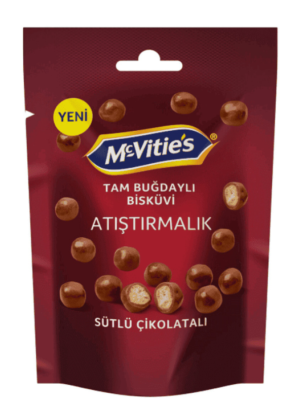 Mc Vitie's Sütlü Çikolata Kaplı Bisküvi Topları Tam Buğday 67 Gr