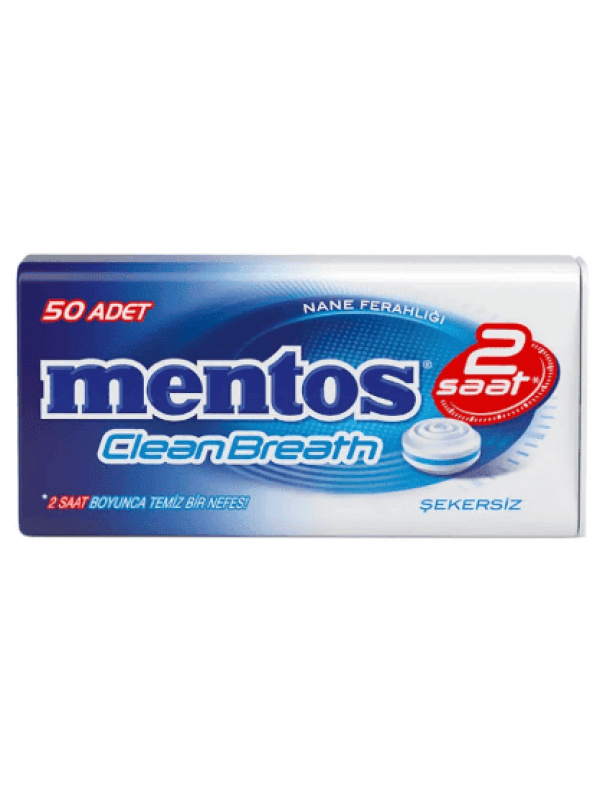Mentos 2 Saat Clean Breath Metal Kutu Naneli Şeker 35 Gr
