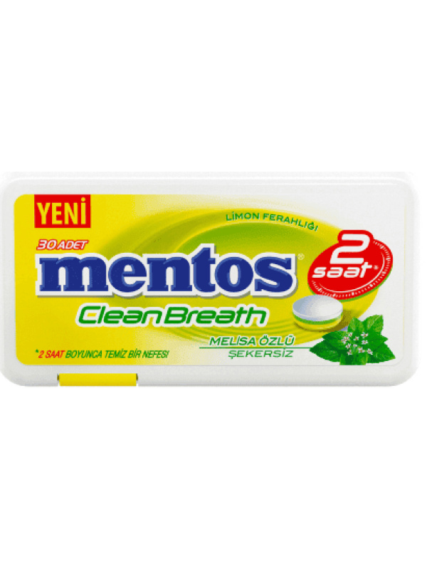 Mentos 2 Saat Clean Breath Plastik Dispenser Limonlu Şeker 21 Gr