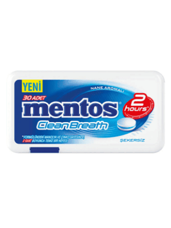 Mentos 2 Saat Clean Breath Plastik Dispenser Naneli Şeker 21 Gr