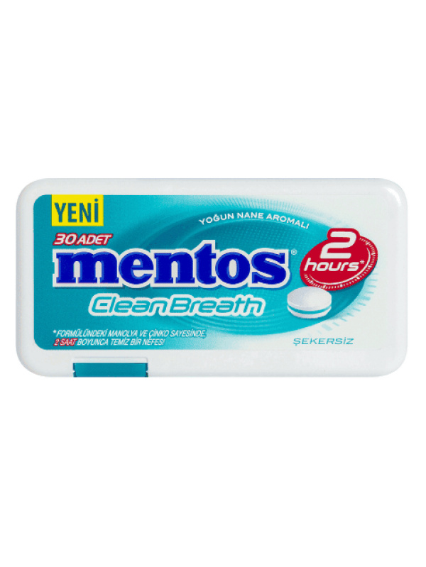 Mentos 2 Saat Clean Breath Plastik Dispenser Yoğun Naneli Şeker 21 Gr