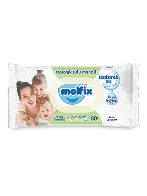 Molfix İzotonik Sulu Islak Mendil Ferah Temizlik 60 Adet