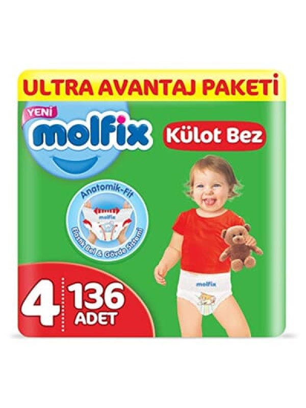 Molfix Külot Bez Ultra Avantaj Paketi No 4 (Kutu) 136 Adet