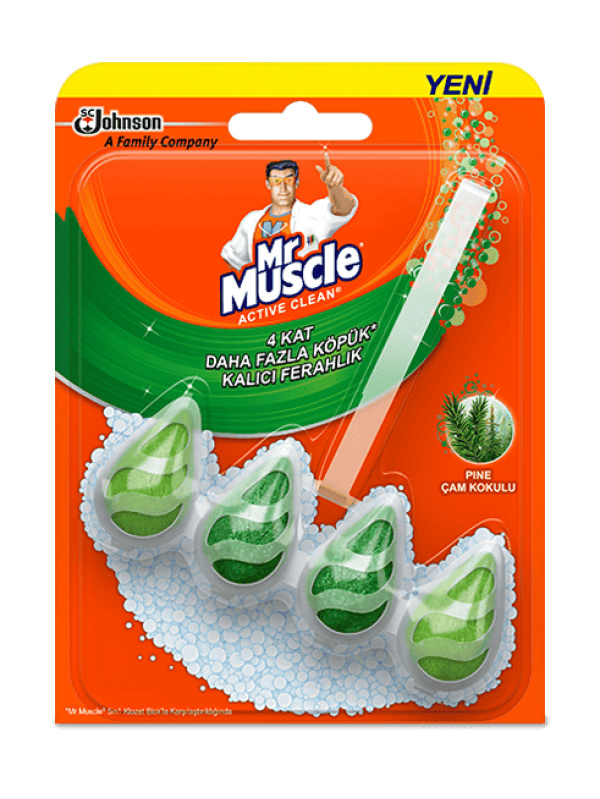 Mr. Muscle Aktif Temiz Tuvalet Blokları  Çam (Top) 37 Gr