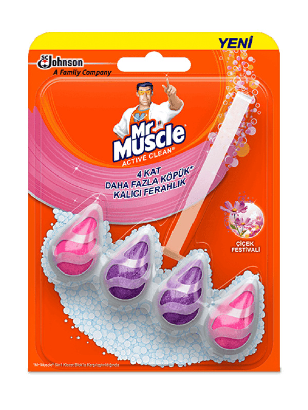 Mr. Muscle Aktif Temiz Tuvalet Blokları  Çiçek Festivali (Top) 37 Gr