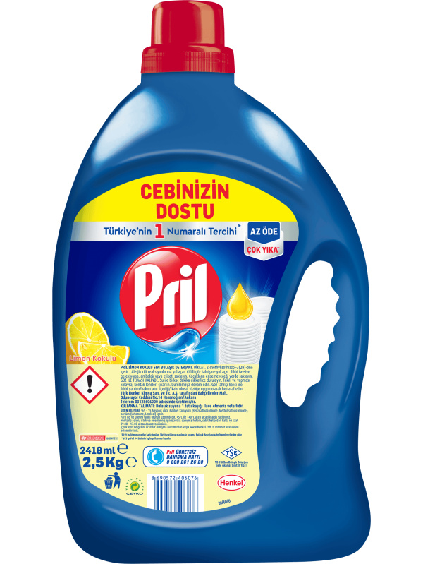 Pril Sıvı Bulaşık Deterjanı Limon 2.5 Kg