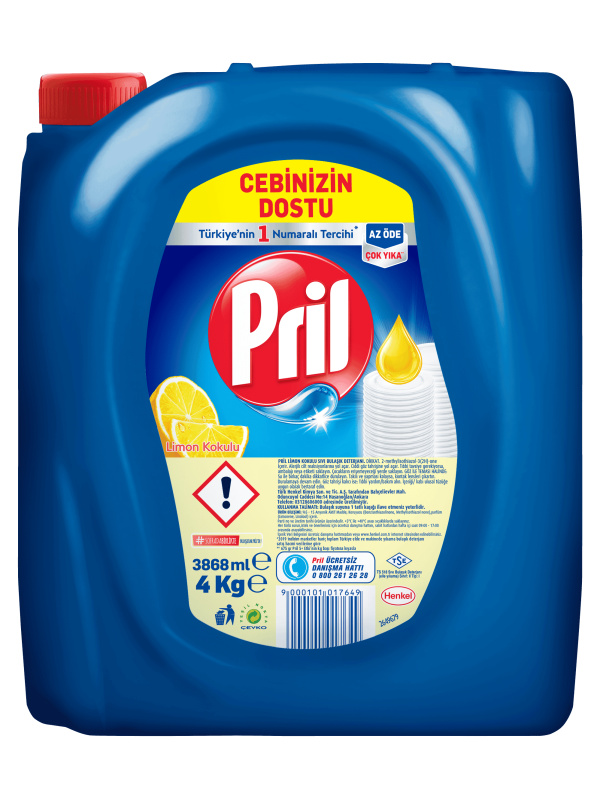 Pril Sıvı Bulaşık Deterjanı Limon 4 Kg