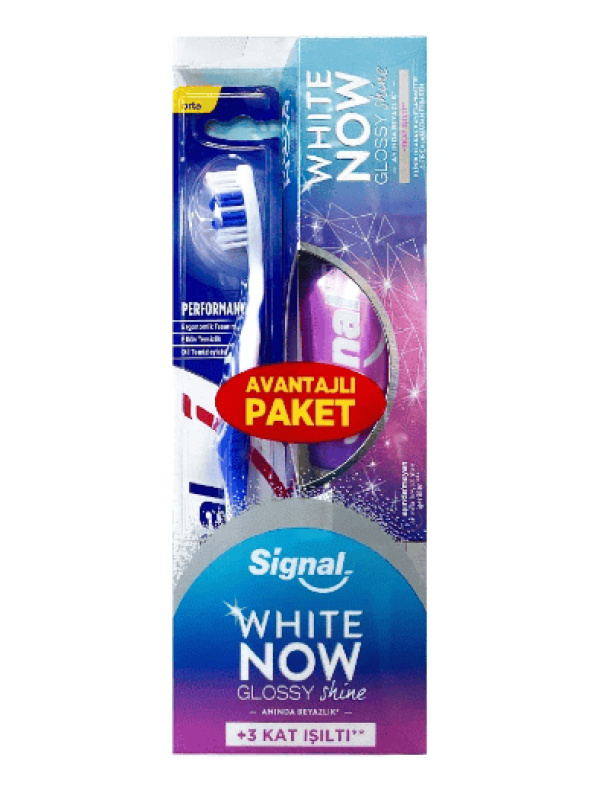 Signal White Now Glossy Shine Diş Macunu 75 Ml+Diş Fırçası 1 Adet