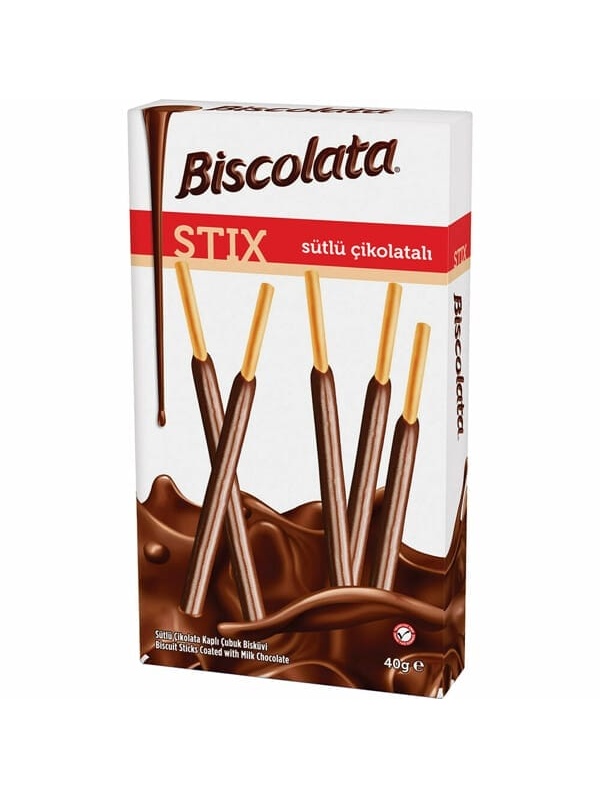 Şölen Biscolata Stix Sütlü Çikolata Kaplamalı Çubuk Bisküvi 40 Gr