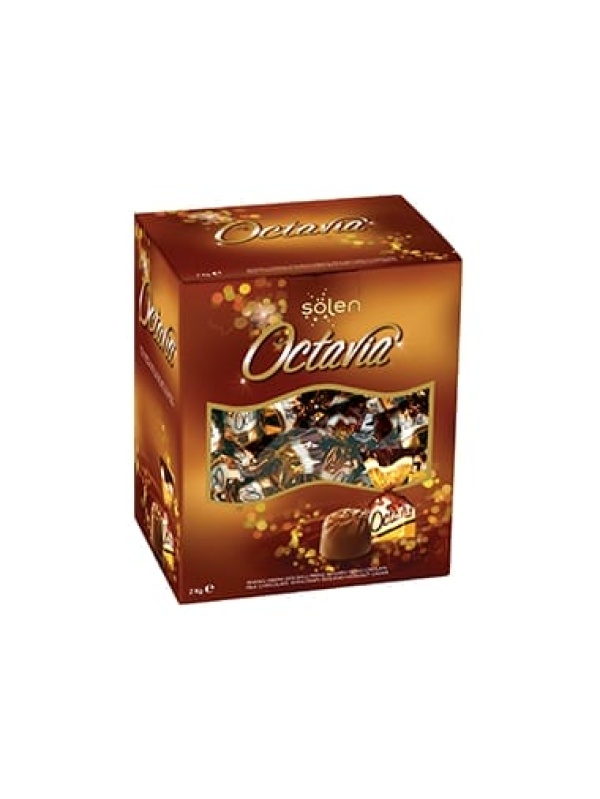 Şölen Octavia Çıtır Pirinç Dolgulu Fındık Kremalı Sütlü Çikolata 2 Kg