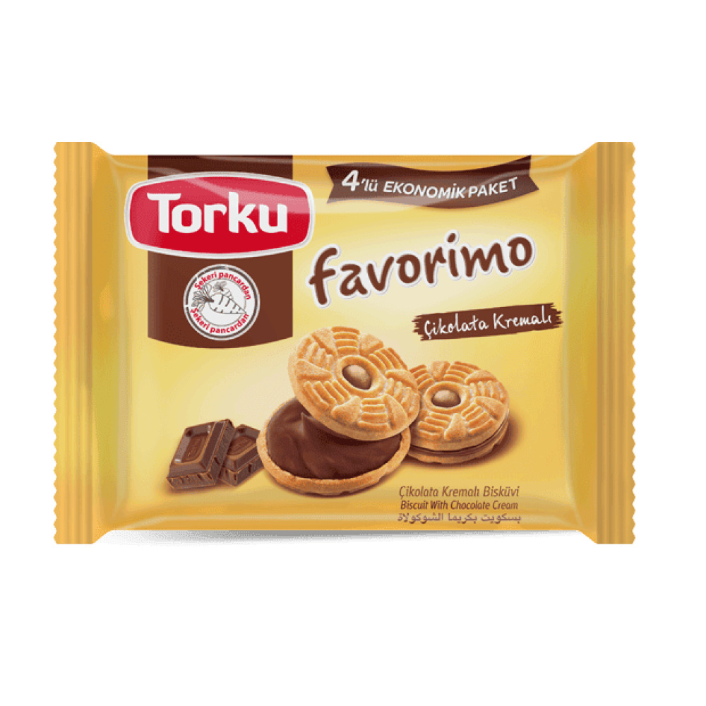 Torku Favorimo Çikolata Kremalı Bisküvi 4X61 Gr